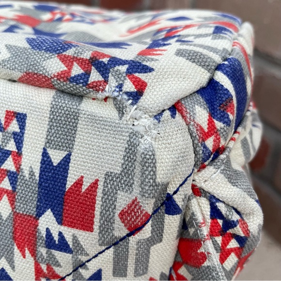 Kavu Libby Canvas Backpack in Rare Festive Indigo,/Burnt Orange Aztec Design - Picture 13 of 13